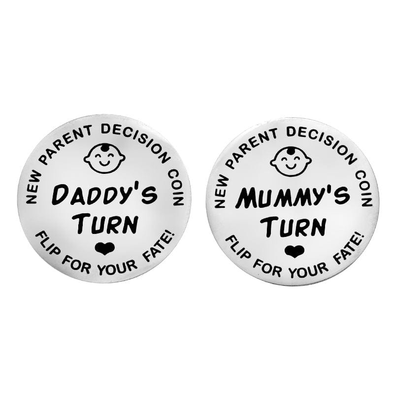 【FREE SHIPPING】Custom Text New Baby Gifts for Mom Daddy Funny Parent Decision Coin for Women Men Pregnancy Mothers for First Time Moms Dads Christmas Birthday Present Mummy to Be Double-Sided
