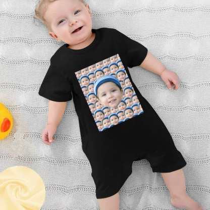Custom #For 0-2T-Custom Seamless Face Baby Short Sleeve Rompers 100% Organic Cotton Jumpsuit One-piece Coverall and Layette Set - YesCustom