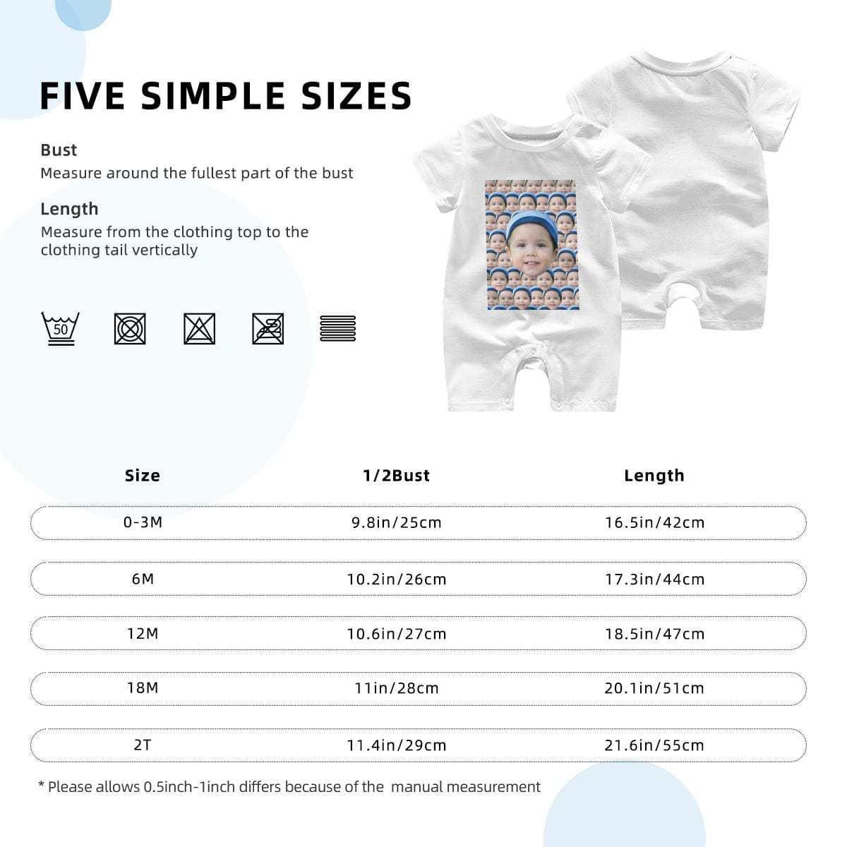 Custom #For 0-2T-Custom Seamless Face Baby Short Sleeve Rompers 100% Organic Cotton Jumpsuit One-piece Coverall and Layette Set - YesCustom