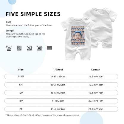 Custom #For 0-2T-Custom Seamless Face Baby Short Sleeve Rompers 100% Organic Cotton Jumpsuit One-piece Coverall and Layette Set - YesCustom