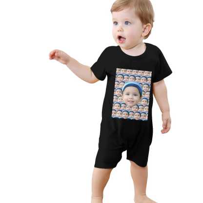 Custom #For 0-2T-Custom Seamless Face Baby Short Sleeve Rompers 100% Organic Cotton Jumpsuit One-piece Coverall and Layette Set - YesCustom