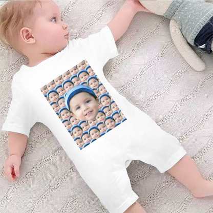 Custom #For 0-2T-Custom Seamless Face Baby Short Sleeve Rompers 100% Organic Cotton Jumpsuit One-piece Coverall and Layette Set - YesCustom
