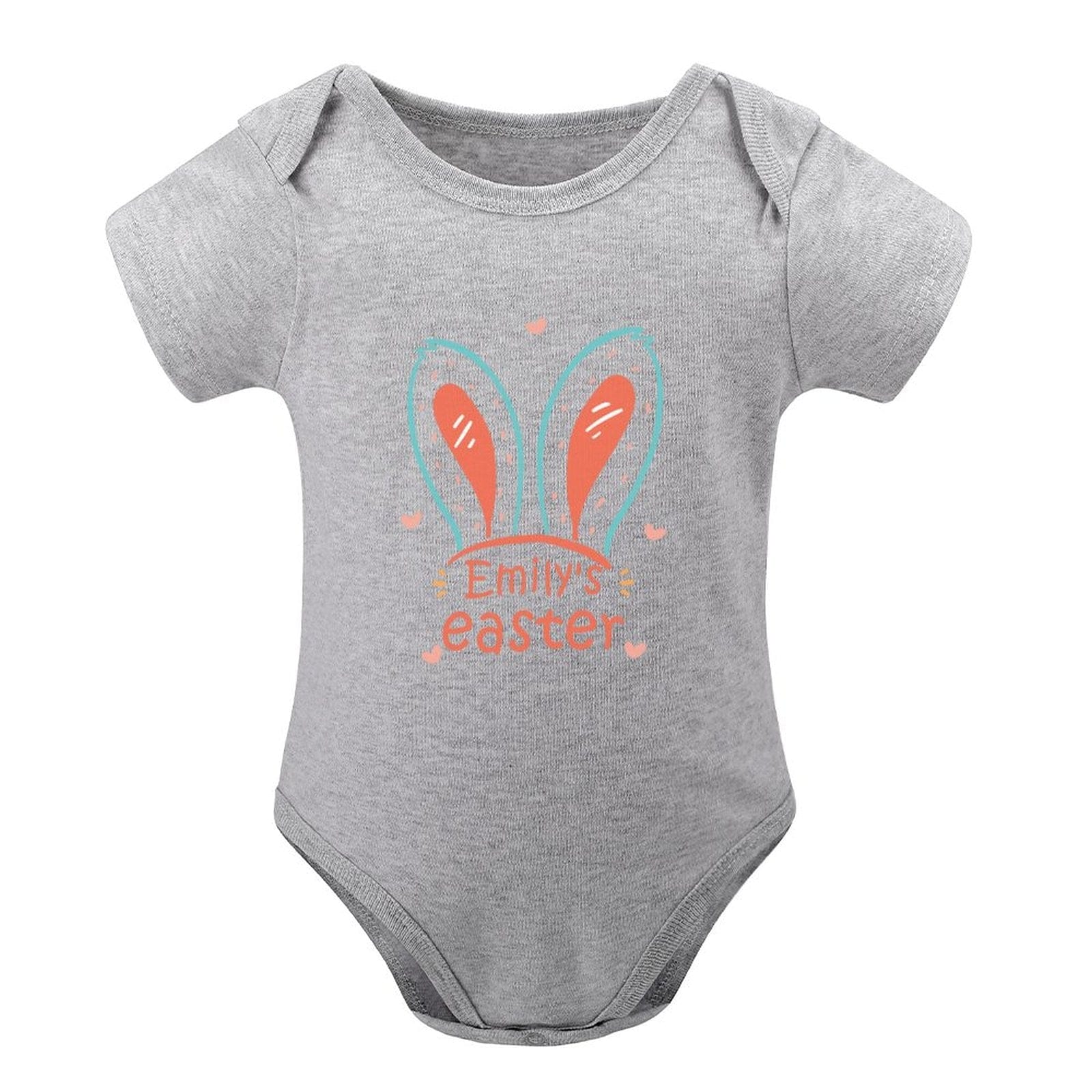 Custom #For 3M-2T Custom Name Rabbit Newborn Baby Bodysuit Girls Boys Baby Jumpsuit Personalized Summer Bubble Romper - YesCustom