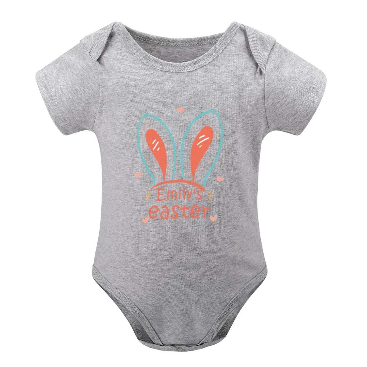 Custom #For 3M-2T Custom Name Rabbit Newborn Baby Bodysuit Girls Boys Baby Jumpsuit Personalized Summer Bubble Romper - YesCustom