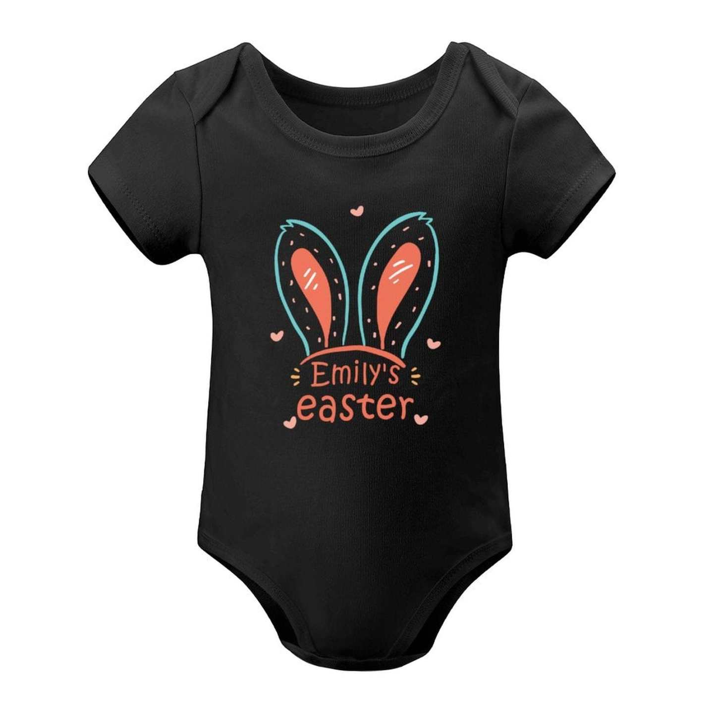 Custom #For 3M-2T Custom Name Rabbit Newborn Baby Bodysuit Girls Boys Baby Jumpsuit Personalized Summer Bubble Romper - YesCustom