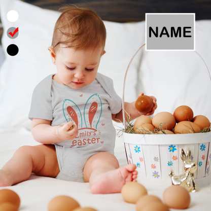 Custom #For 3M-2T Custom Name Rabbit Newborn Baby Bodysuit Girls Boys Baby Jumpsuit Personalized Summer Bubble Romper - YesCustom