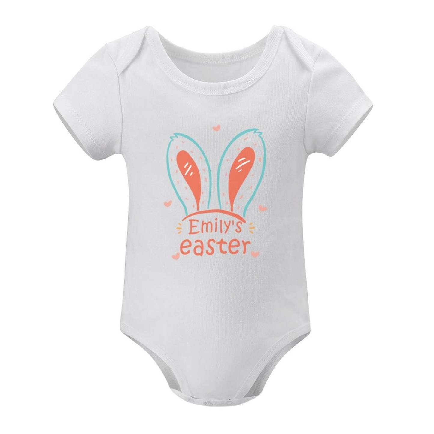Custom #For 3M-2T Custom Name Rabbit Newborn Baby Bodysuit Girls Boys Baby Jumpsuit Personalized Summer Bubble Romper - YesCustom