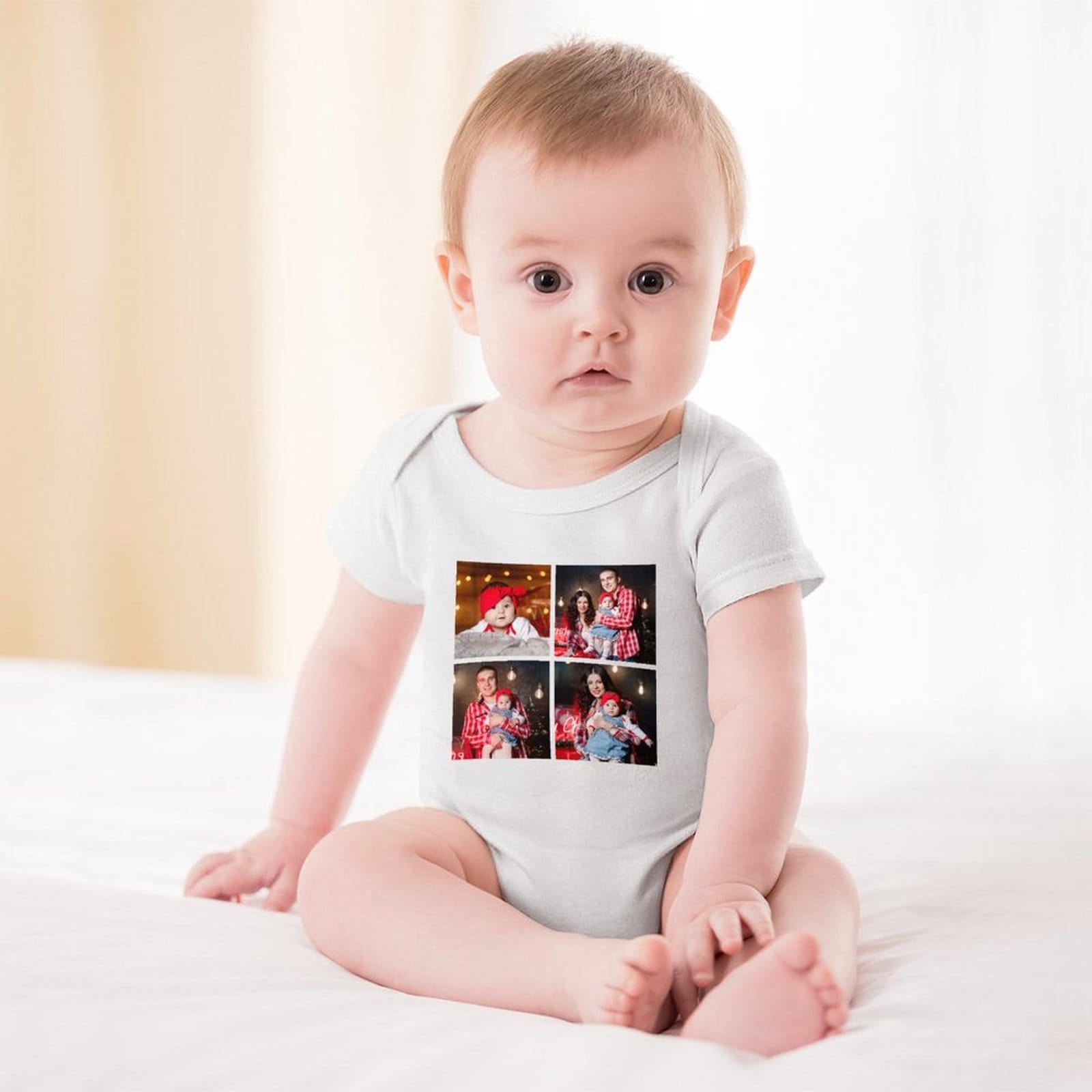Custom #For 3M-2T Custom Photo Warm Family Newborn Baby Girls Boys Baby Jumpsuit Bodysuit Personalized Baby Bubble Romper - YesCustom