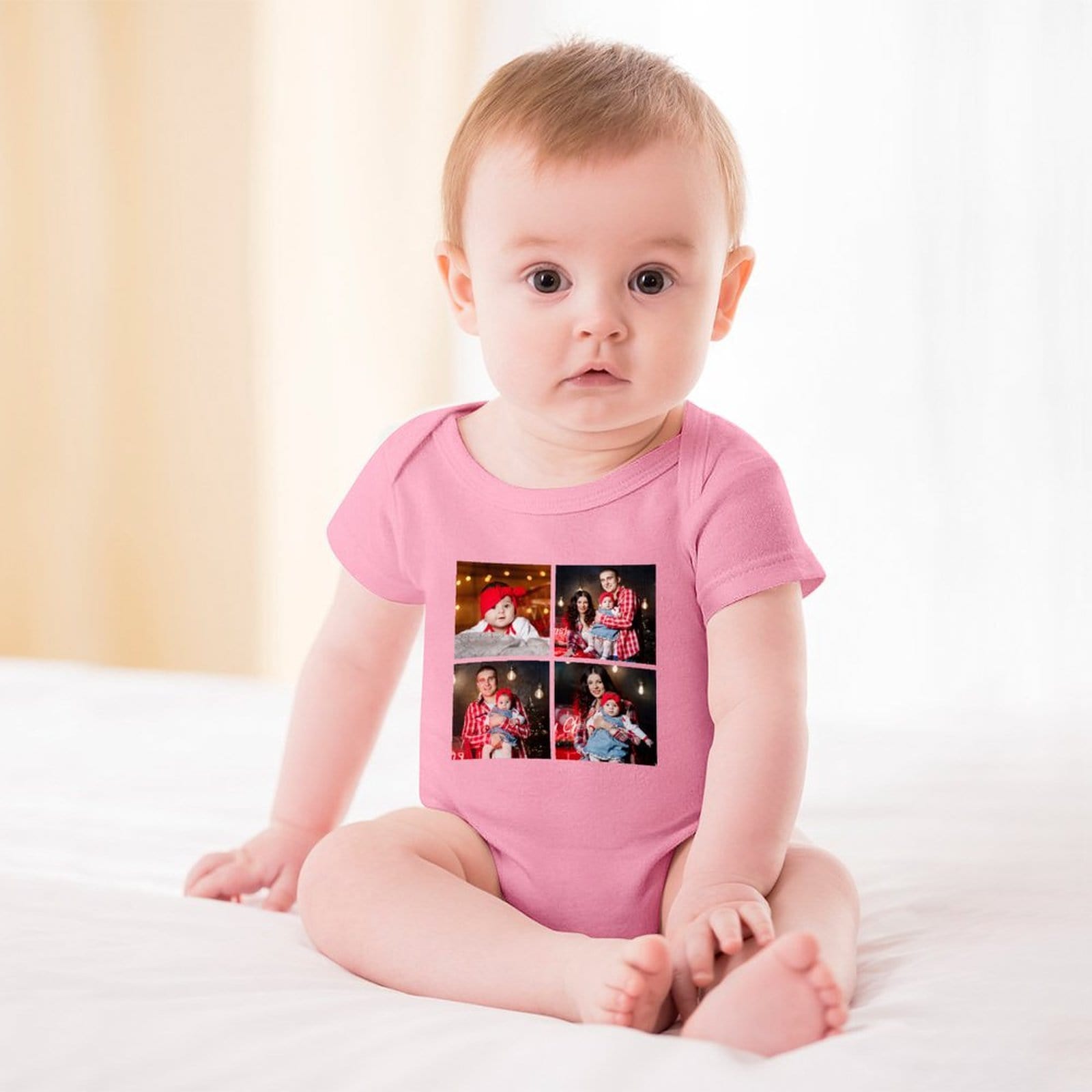 Custom #For 3M-2T Custom Photo Warm Family Newborn Baby Girls Boys Baby Jumpsuit Bodysuit Personalized Baby Bubble Romper - YesCustom