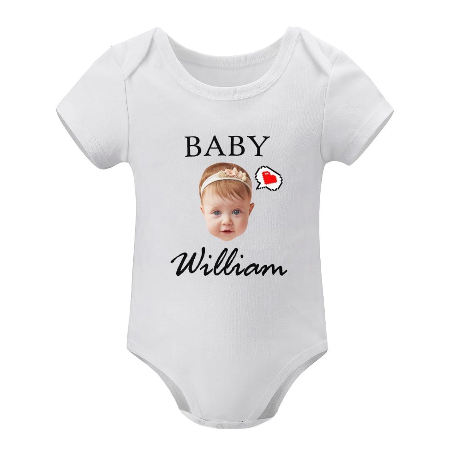 Custom #For 3M-2T Personalized Girls Boys Baby Jumpsuit Custom Face&Name Angel Baby Bubble Romper Newborn Baby Bodysuit - YesCustom