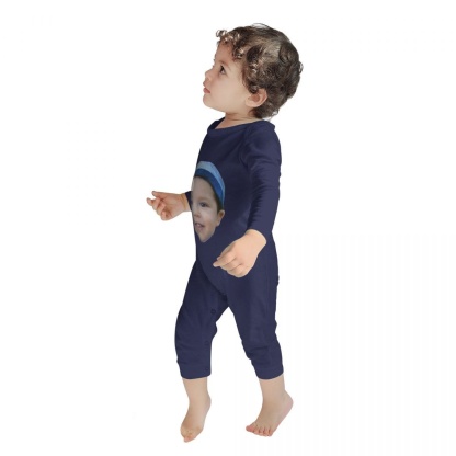 Custom #For 6M-2T-Custom Face Baby Long Sleeve Rompers 100% Organic Cotton Jumpsuit One-piece Coverall and Layette Set - YesCustom