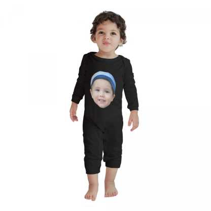 Custom #For 6M-2T-Custom Face Baby Long Sleeve Rompers 100% Organic Cotton Jumpsuit One-piece Coverall and Layette Set - YesCustom