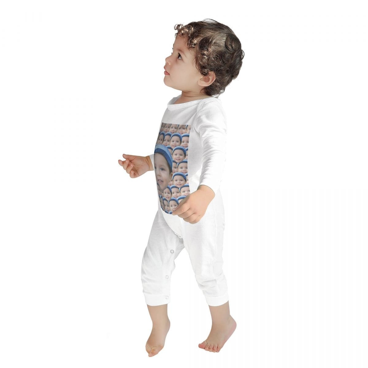 Custom #For 6M-2T-Custom Seamless Face Baby Long Sleeve Rompers 100% Organic Cotton Jumpsuit One-piece Coverall and Layette Set - YesCustom