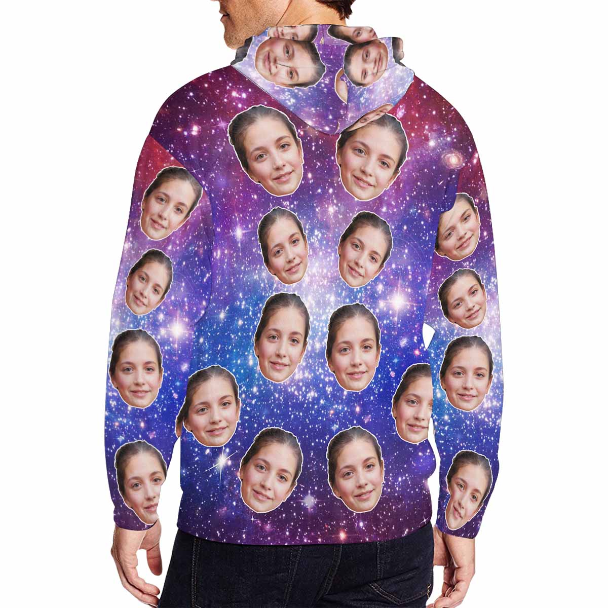 Custom Girlfriend Face Galaxy Men's All Over Print Full Zip Hoodie & Sweatpants