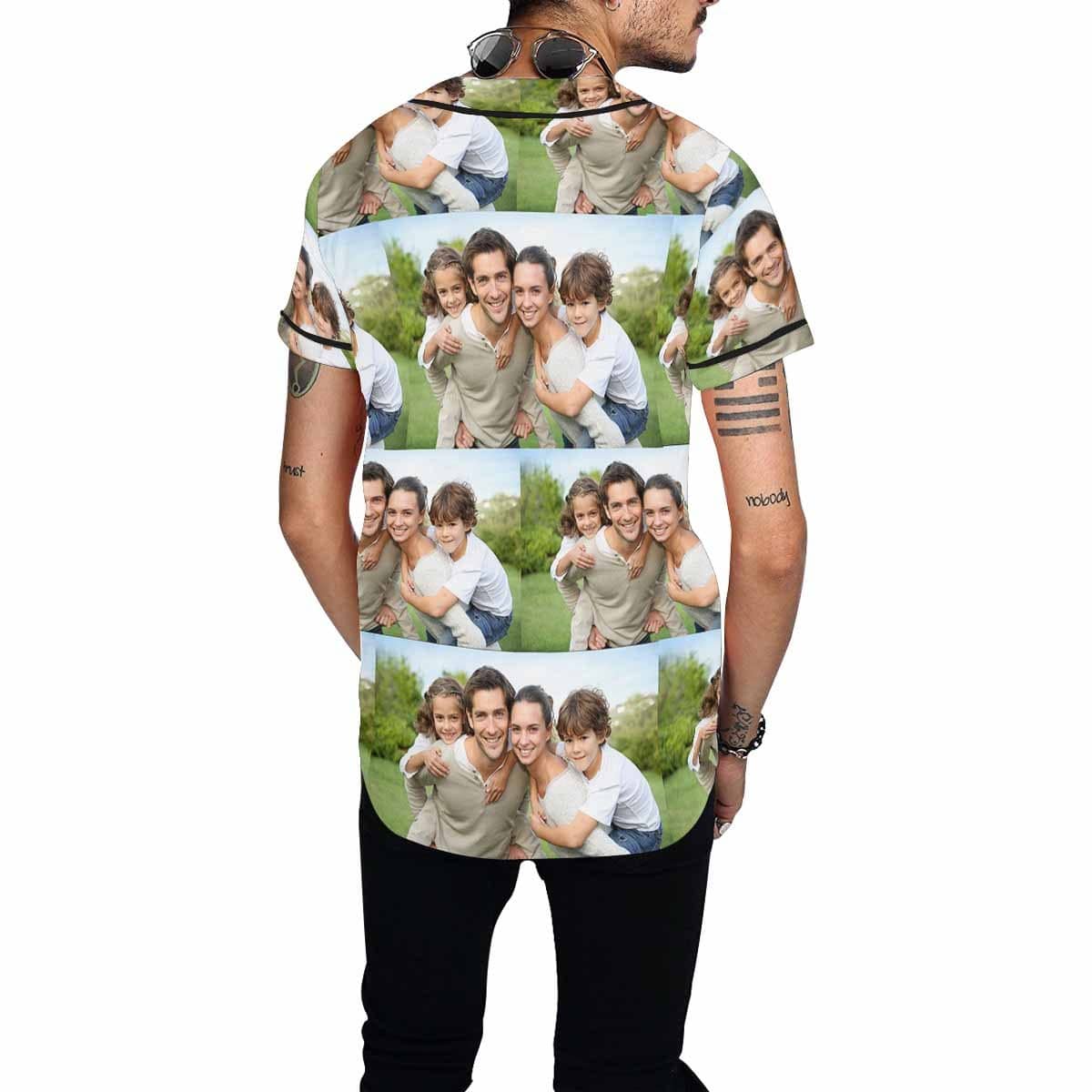 Custom Face Photo Men's All Over Print Baseball Jersey