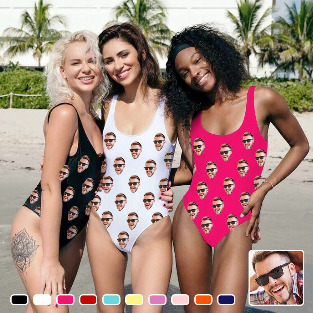 Custom Face Multicolor Swimsuit-Bride Women's Tank Top Bathing Suit