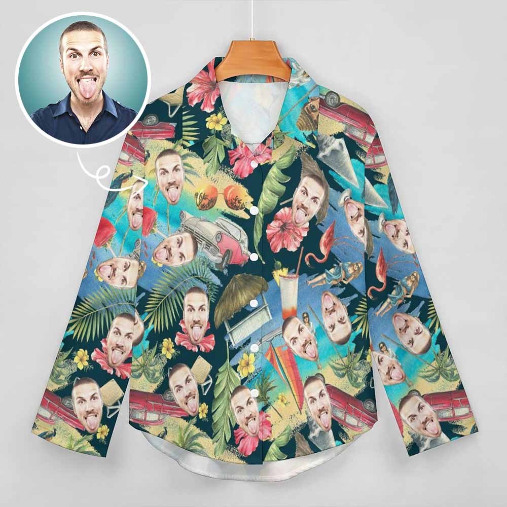 Flamingo Face Hawaiian Shirt 