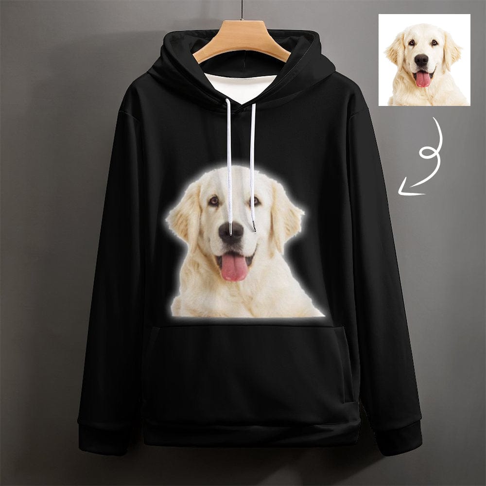 Custom Custom Face Hoodie Black Hoodie with Design Unisex Plus Size Hoodie for Him Her Personalized Big Face Loose Hoodie Top Outfits - YesCustom