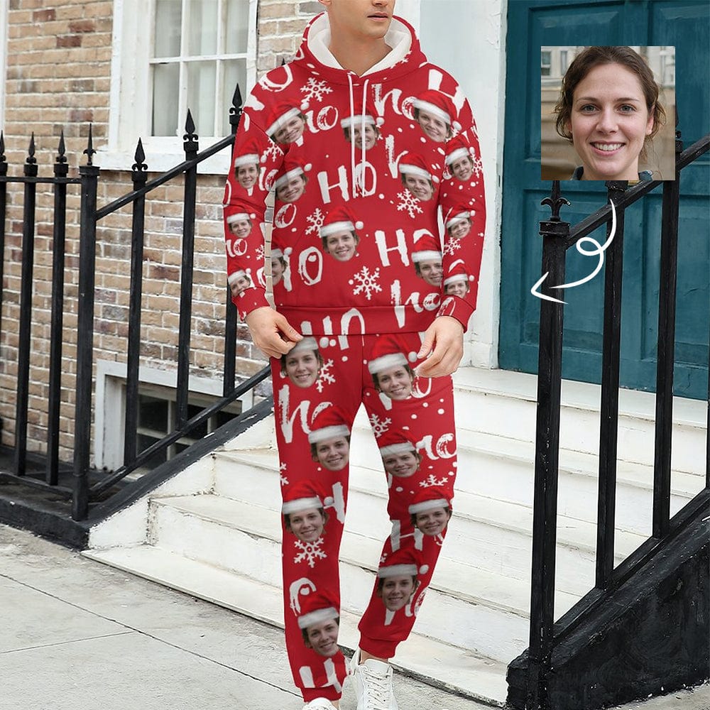 Custom Sweatpants and Hoodies Personalized Face Men's Christmas Hoodie