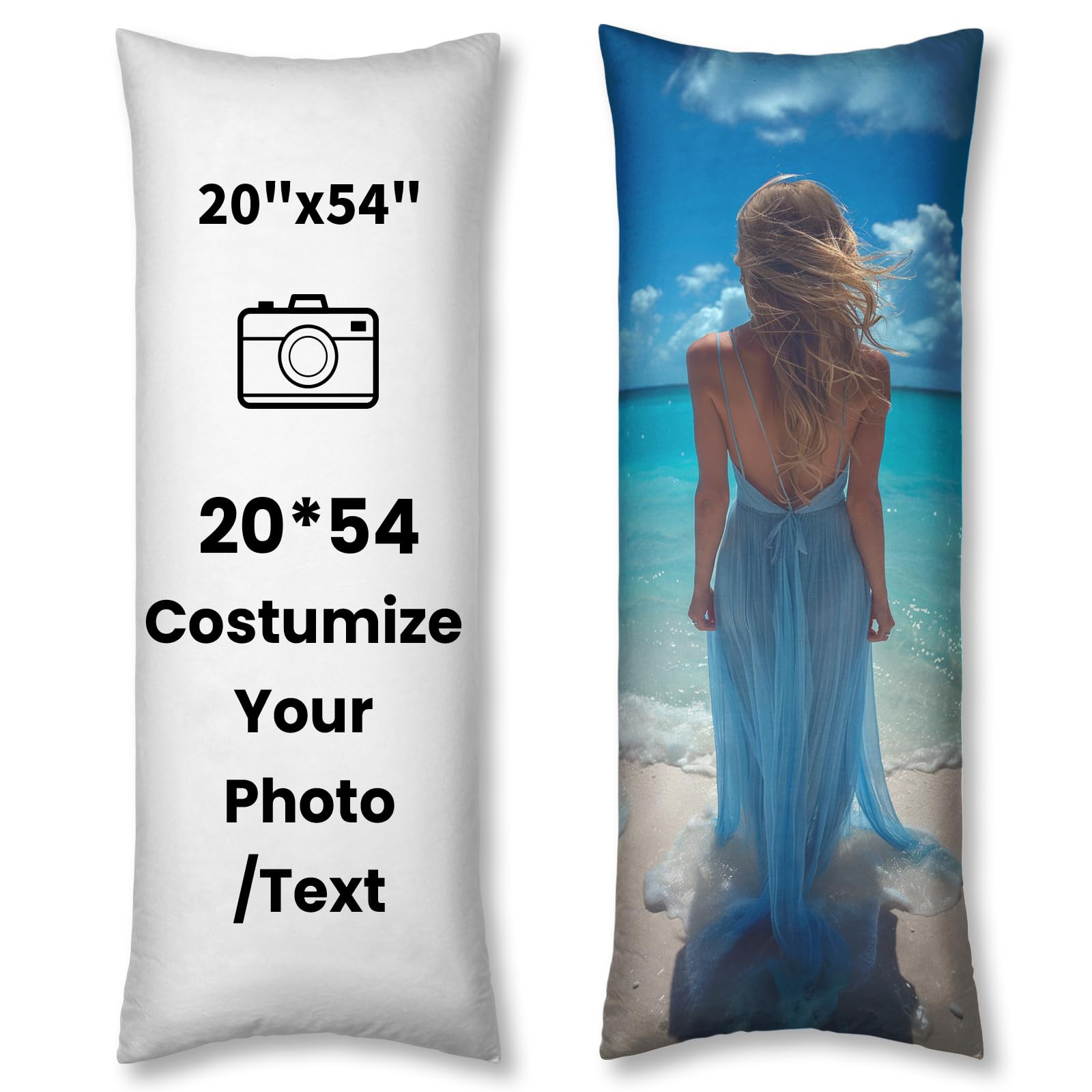 Custom Photo Design Body Pillow Case Personalized Body Pillow Cover with Picture on It 20"x54"