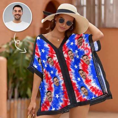 Custom #Independence Day# Custom Face American Style Women's One Piece Cover Up Dress - YesCustom