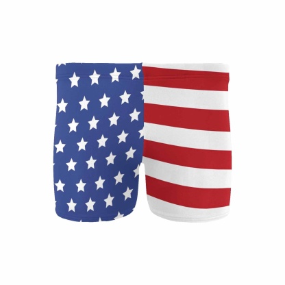 Custom #Independence Day#American Flag Men's Athletic Swim Jammers Quick Dry Waterproof Compression Square Leg Swim Briefs Swimsuit - YesCustom