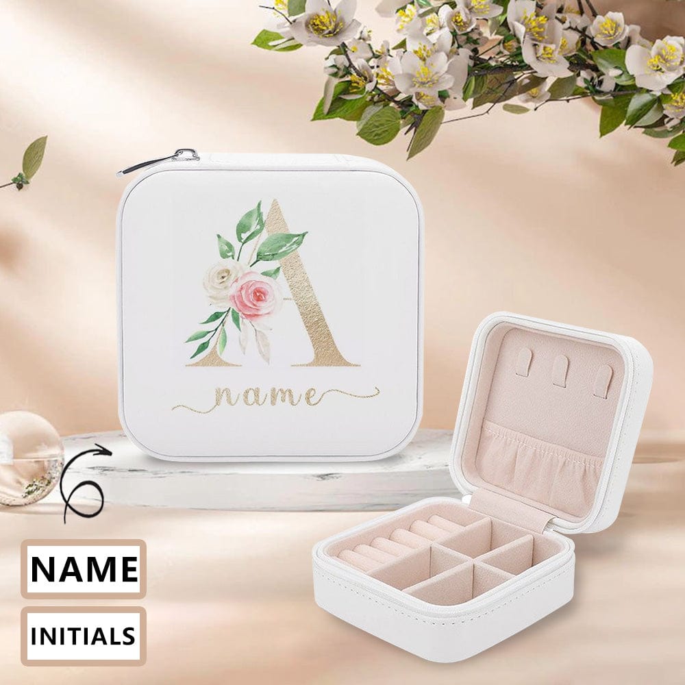 Custom Name&Initials Jewelry Storage Box Jewelry Decorative Trinket Case