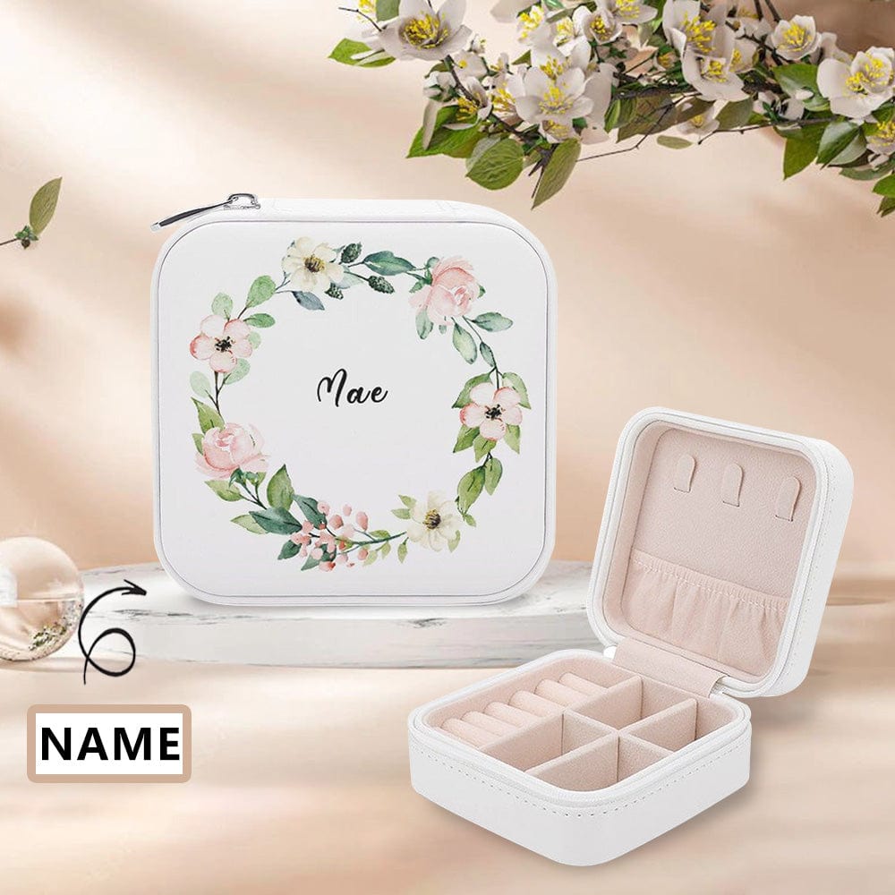 Custom Name Wreath Jewelry Storage Box Jewelry Decorative Trinket Case