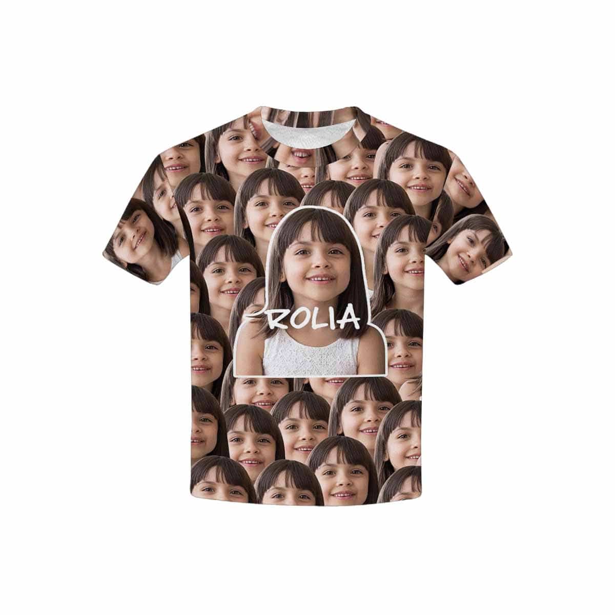 Custom #6-15Y Custom Photo&Name Kids Kid's All Over Print T-shirt - YesCustom
