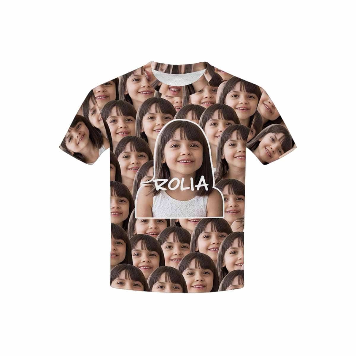 Custom #6-15Y Custom Photo&Name Kids Kid's All Over Print T-shirt - YesCustom