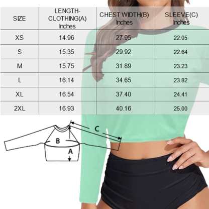 Custom #Long Sleeve Tankini Bikini Top-Custom Funny Face Long Sleeve Swimwear Top Beach Surf Sunscreen Fashion Cropped Top - YesCustom