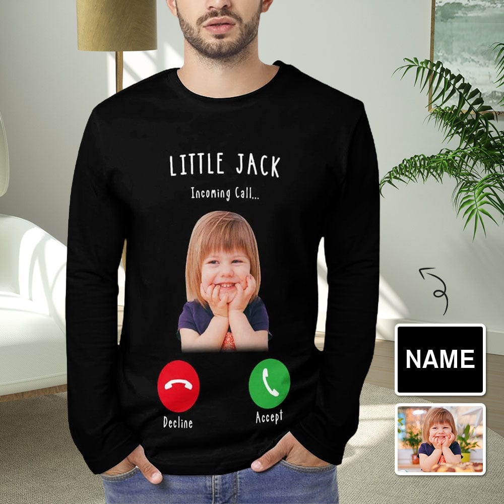 Custom Incoming Call Full Print Long Sleeve T Shirt, Best Gift For Him