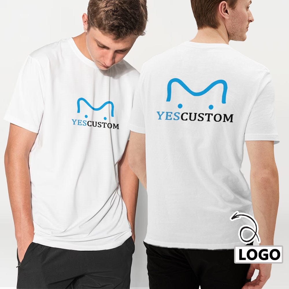 Custom Logo White Classic T-shirt Men's Round Neck T-shirt