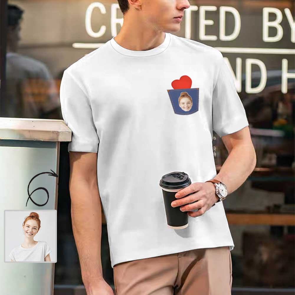 Custom Face with Faces Personalized Put Your Face on Men Print T-shirt