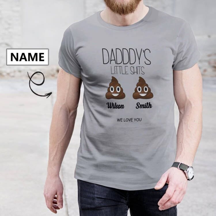 Custom Name Shirts Men's T-shirt with Personalized Pictures for Dad