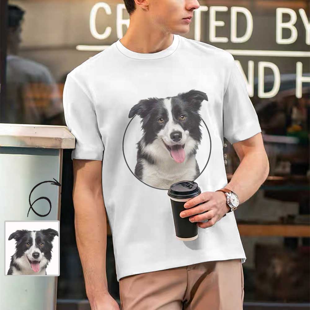 Men's Custom Pet Faces All Over T-shirt with Personalized Pictures