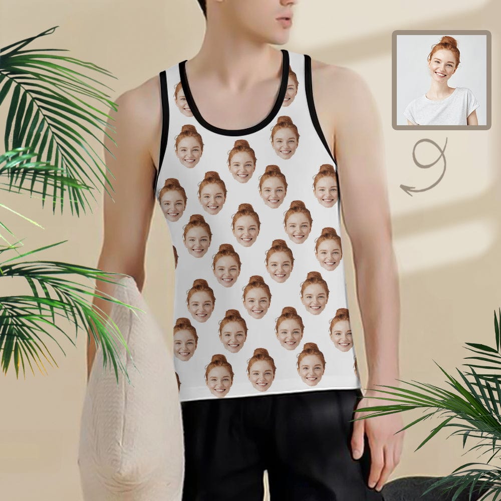 Custom Tank Tops Girlfriend Face Personalized Pattern Men's Tank Top