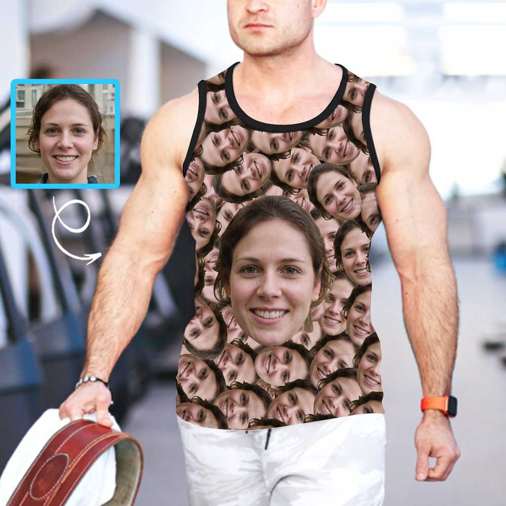 Custom Tank Tops Girlfriend Face Smash Personalized Men's Tank Top