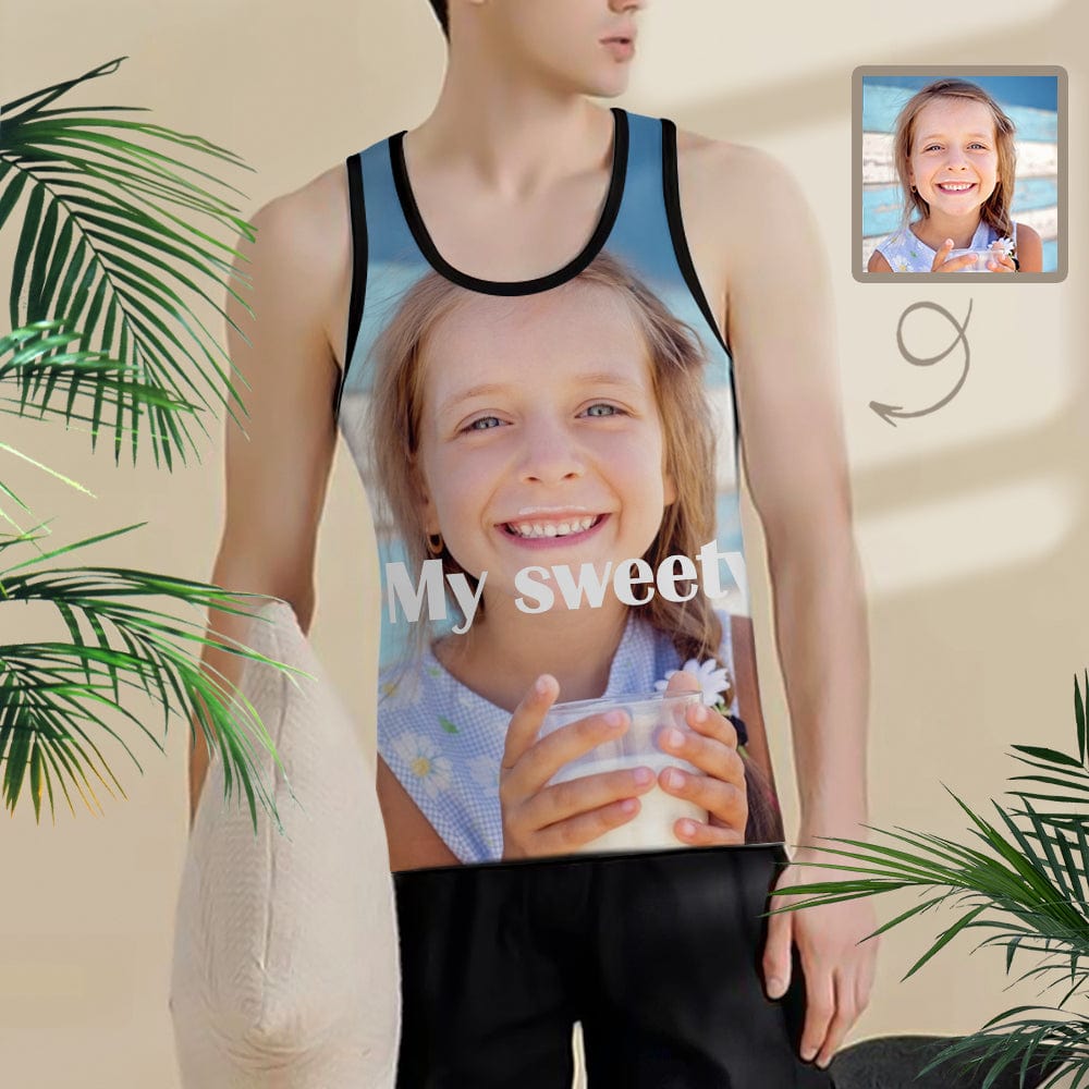 Custom Tank Tops with Photo Sweet Personalized Men's Print Tank Top