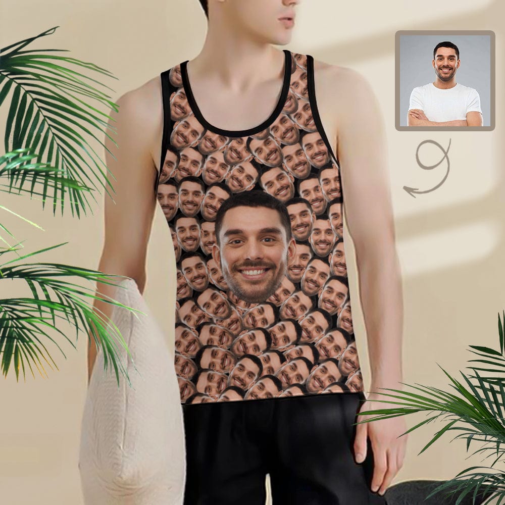 Custom Face Smash Men's All Over Print Tank Top Design Your Own Tanks