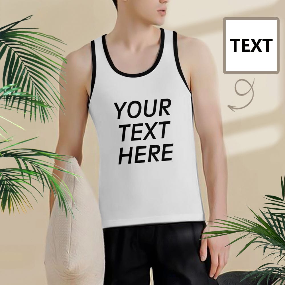 Design Your Own Tank Top Custom Text Personalized Men's Print Tank Top