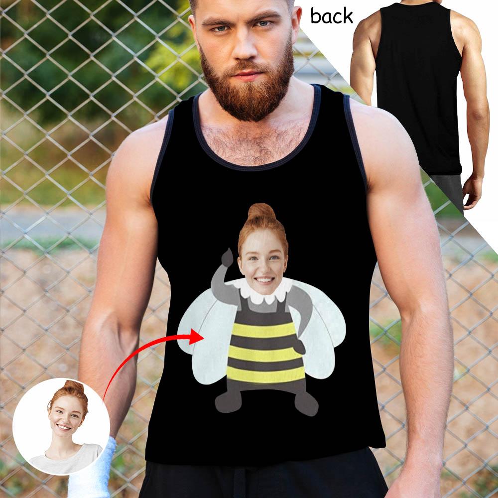 Personalized Tank Tops Custom Face Funny Novelty Bee Sleeveless Shirt