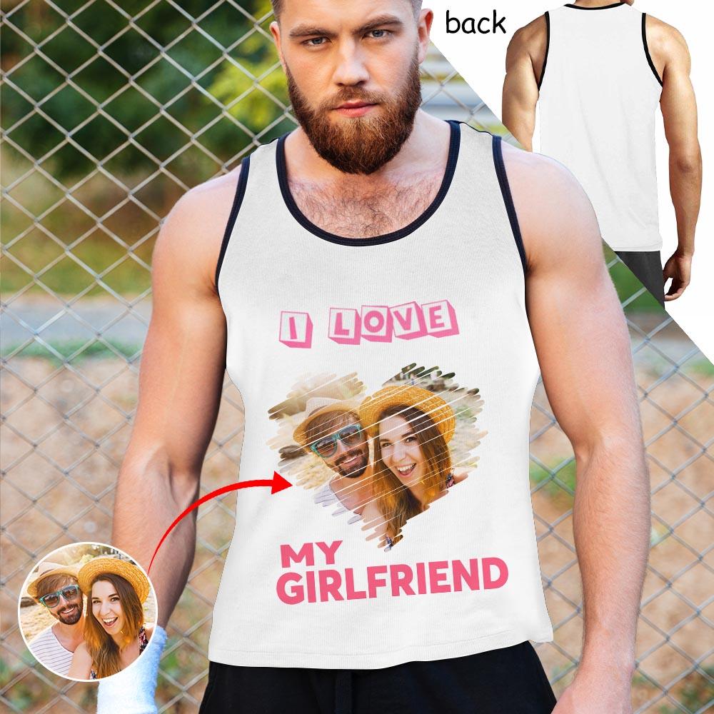 Personalized Tank Tops For Men Custom Photo Love Girlfriend Sleeveless Shirt