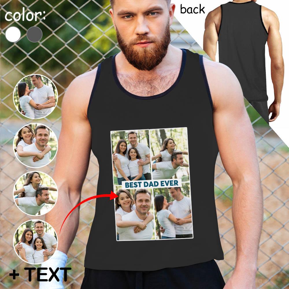 Personalized Tank Tops For Men Custom Photo&Text Sleeveless Shirt