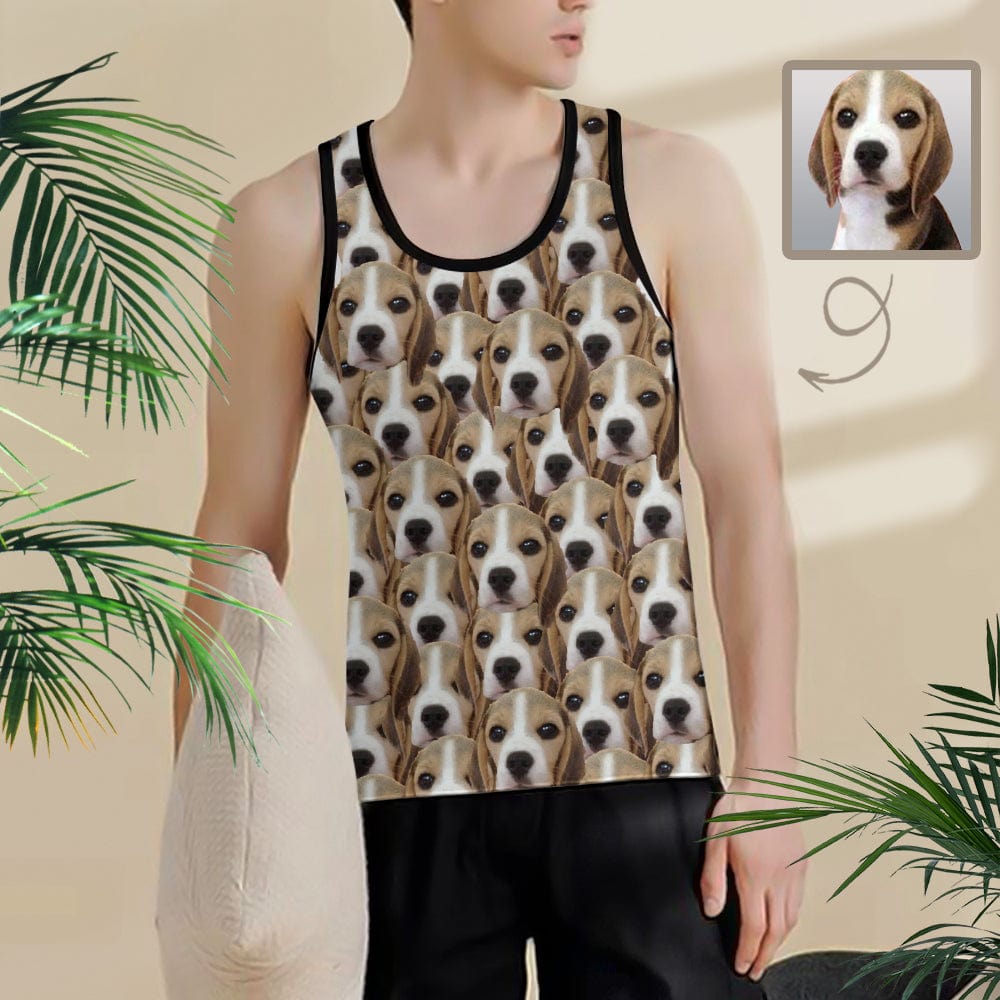Custom Dog Face Sleeveless Shirt Personalized Men's All Print Tank Top