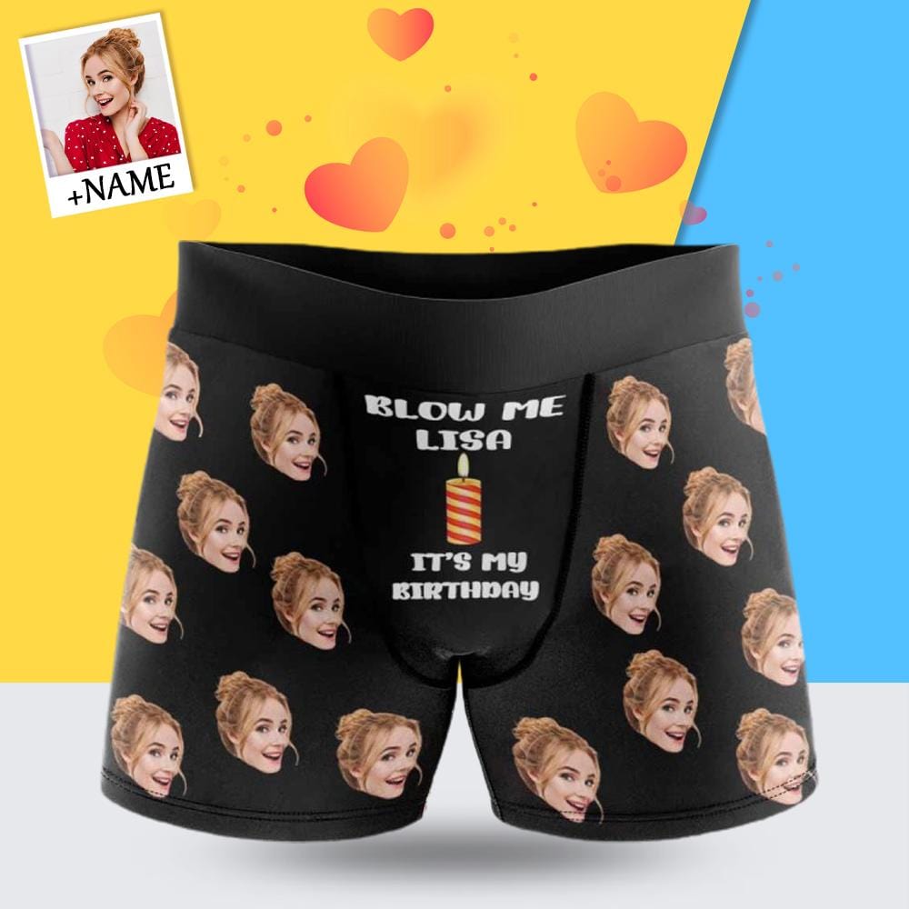 Custom Face&Name Undies Birthday Gift For You Men's Boxer Briefs