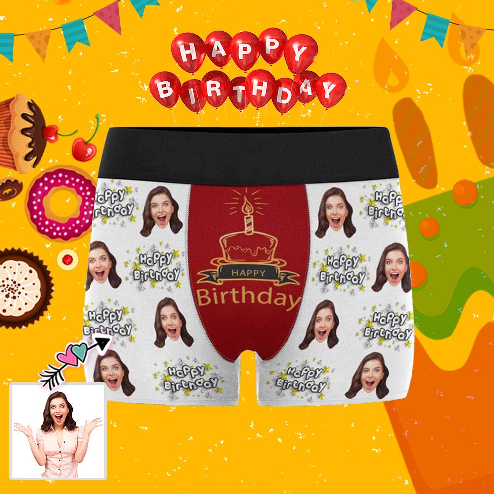 Personalized Undies Custom Face Happy Birthday Men's Boxer Briefs