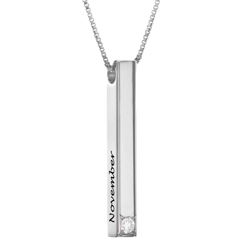 Custom Text Bar Necklace Personalized Silver Name Necklace Jewelry Design