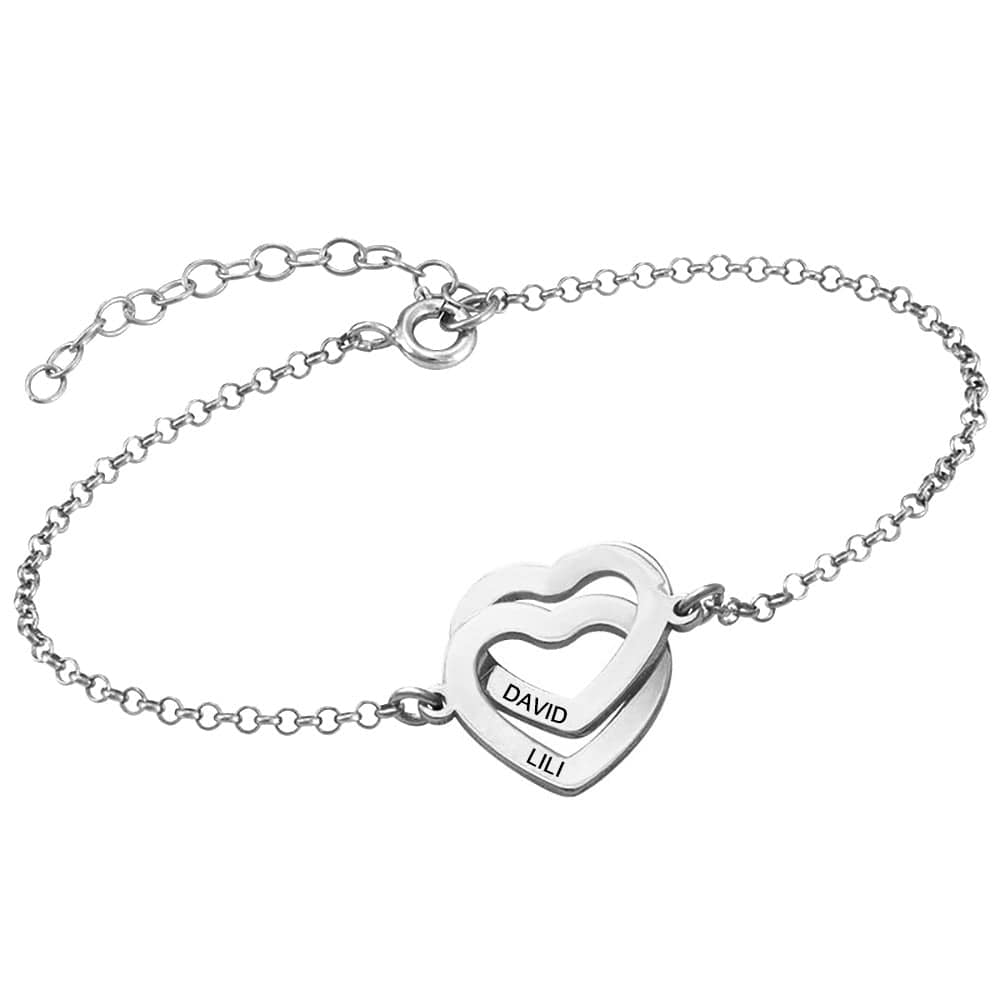 Personalized Bracelet Name Bracelet Custom Text Heart Couple Bracelet