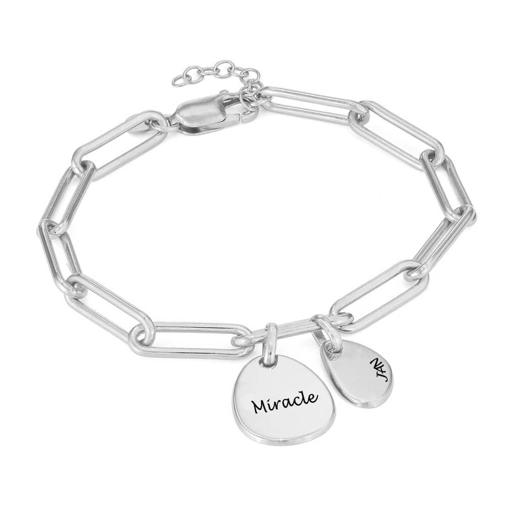 Personalized Bracelet Name Bracelet Custom Text Paper Clip Couple Bracelet